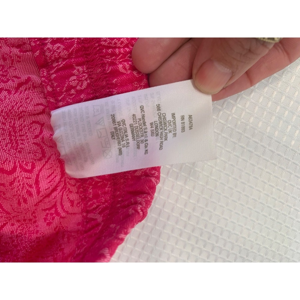 (B-37) Isaac Mizrahi Live QVC Pink Paisley Pull On Pants Women's Size 12 New - Picture 9 of 10